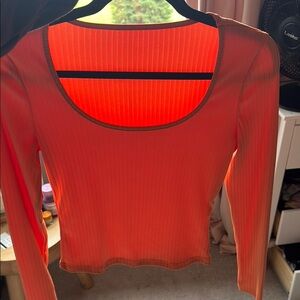 Women's Ribbed Orange Top